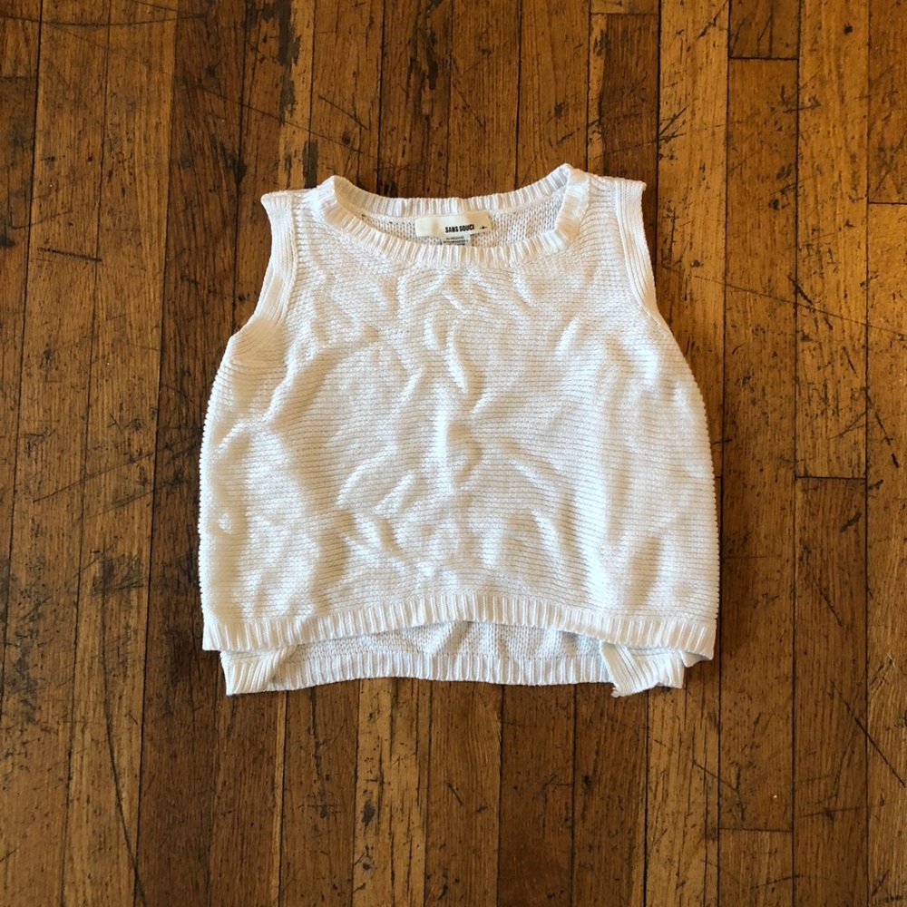 Cropped white sweater